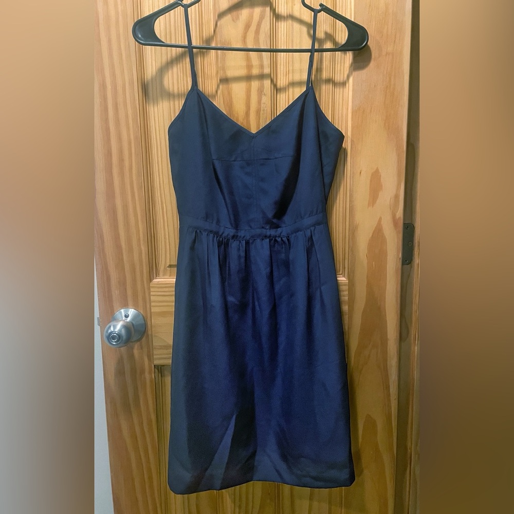 J. Crew Navy Spaghetti Strap V-Neck Dress size 4